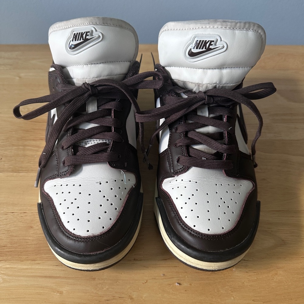 Nike Men's Dunks in White & Dark Brown
